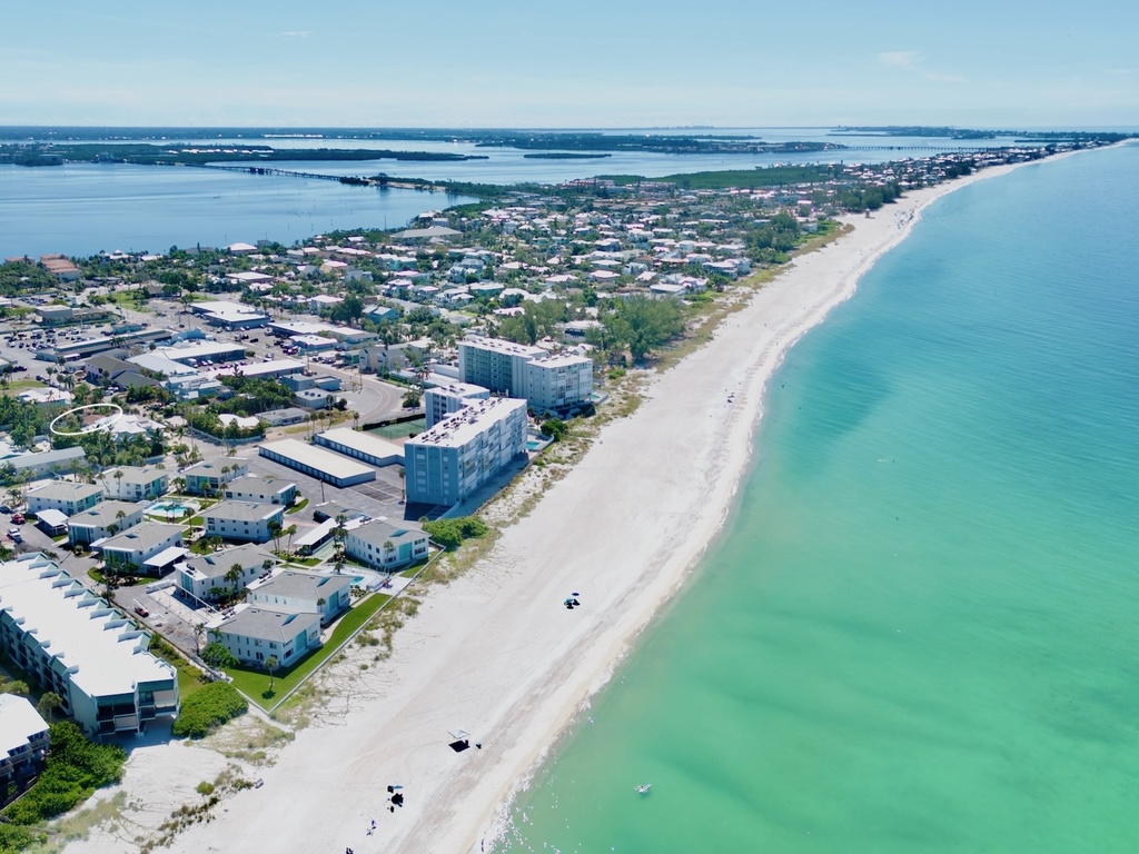 Home near white sandy shores