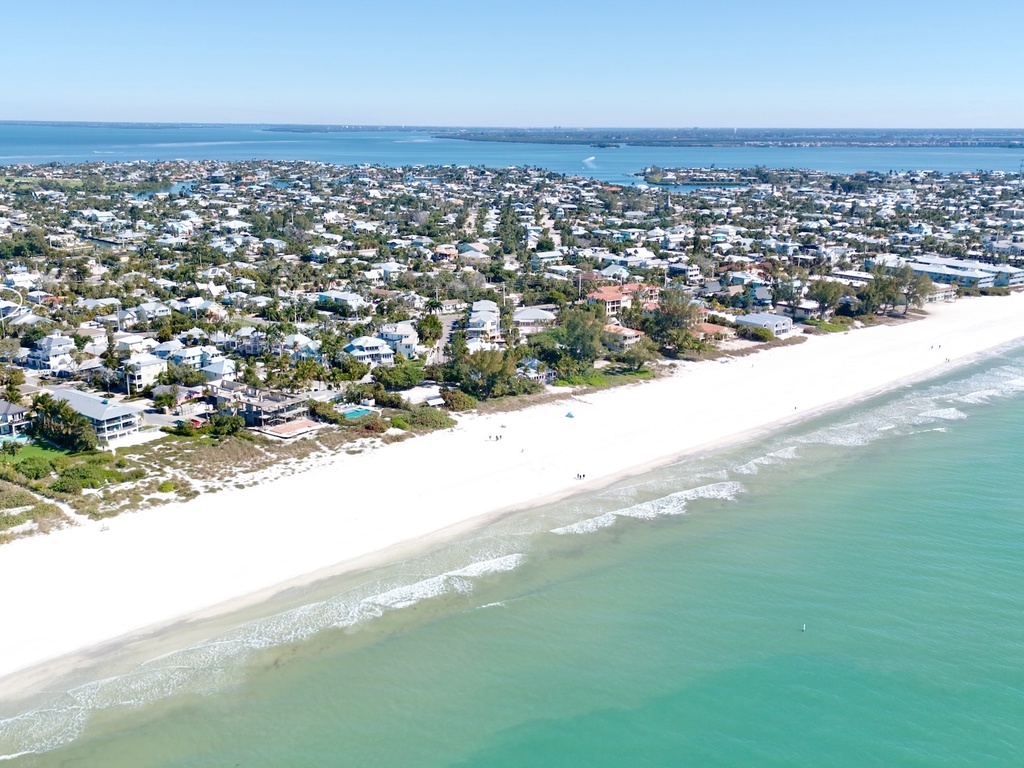 Aerial view of pristine beach