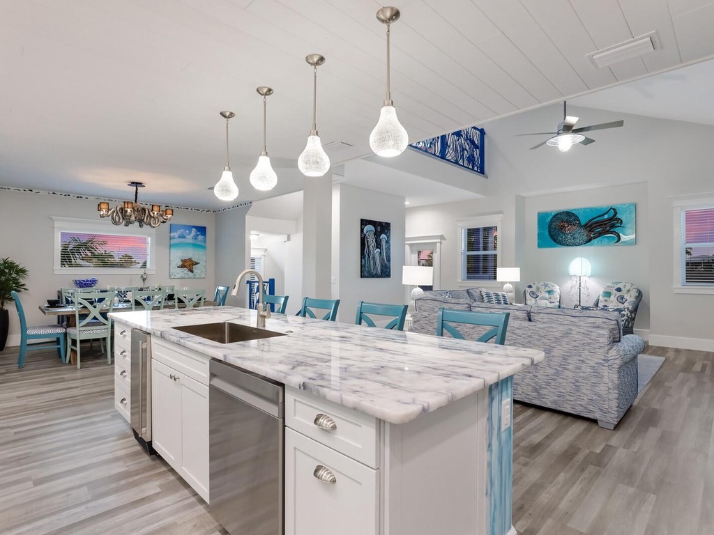 Open Kitchen, Living and Dining Area