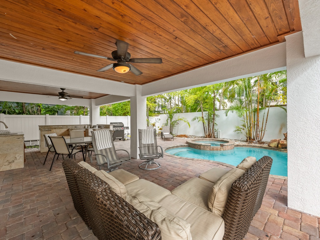Outdoor Living Area with Fans