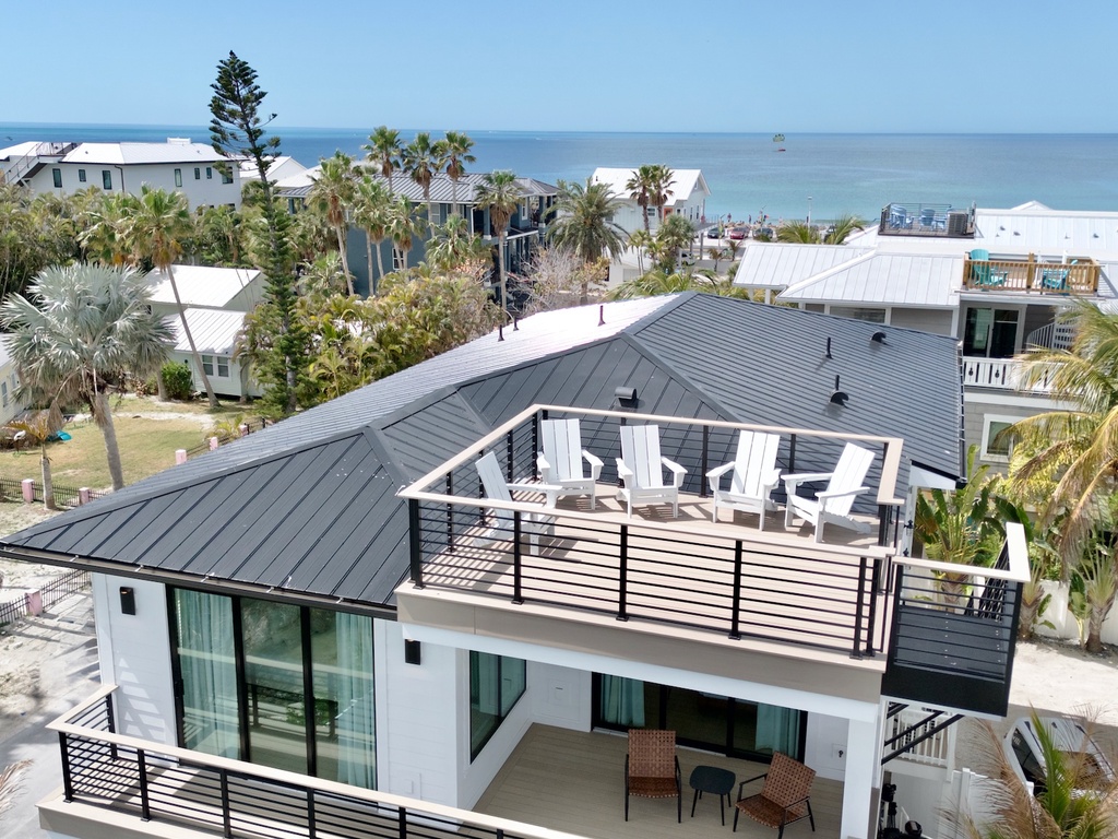 Rooftop deck with water views