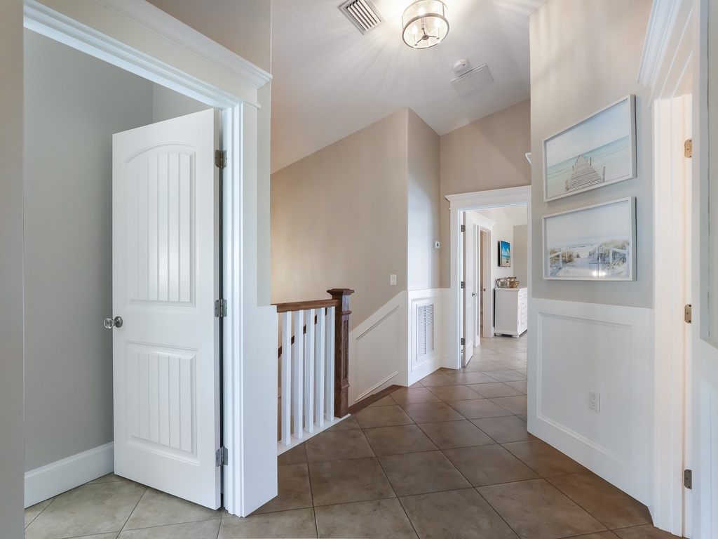 Hallway with stylish modern decor