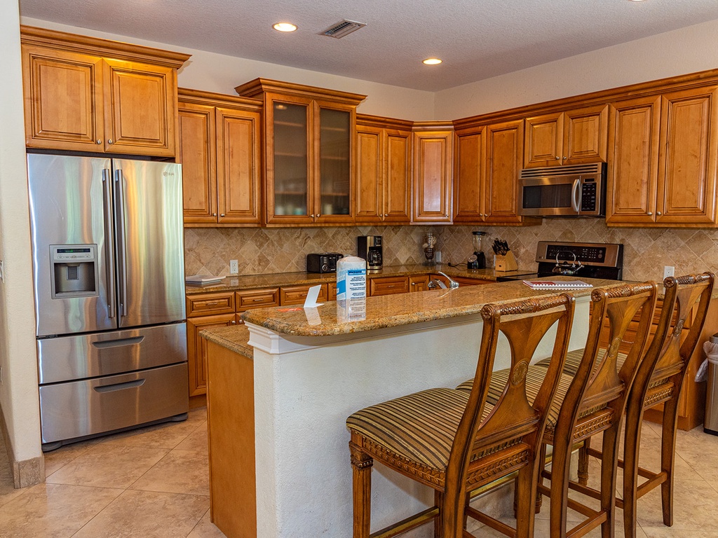 Fully stocked kitchen