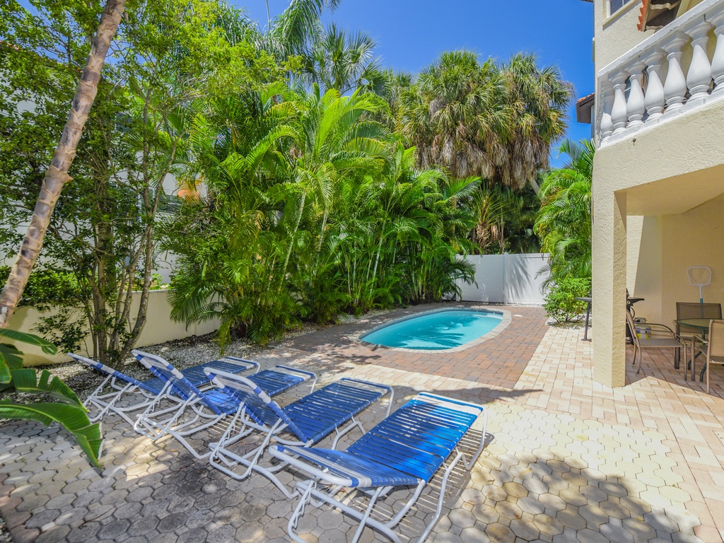 Large Private Pool and Loungers