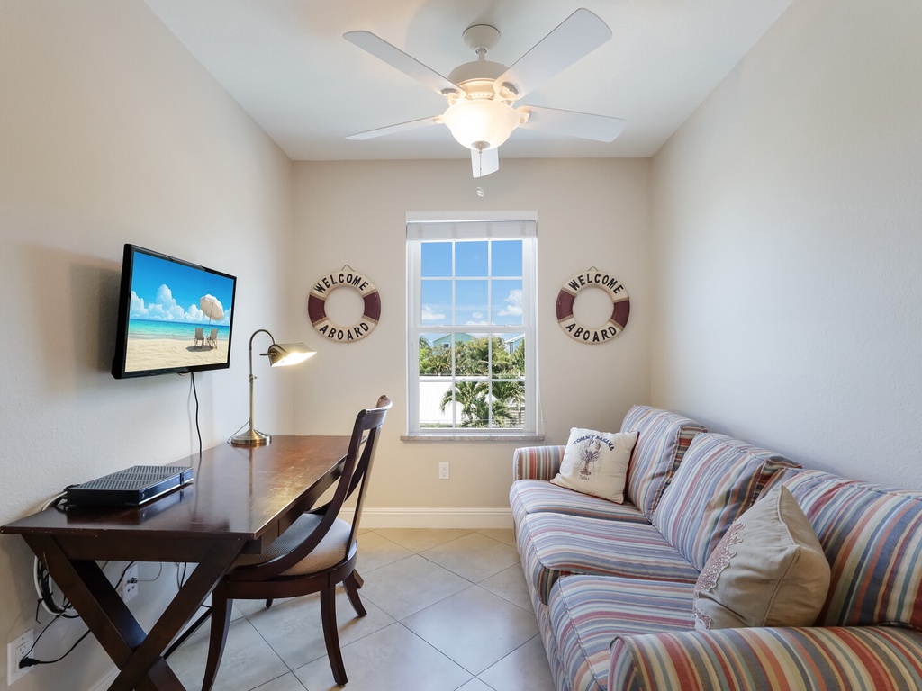 Sitting Area with Desk and Sleeper Sofa
