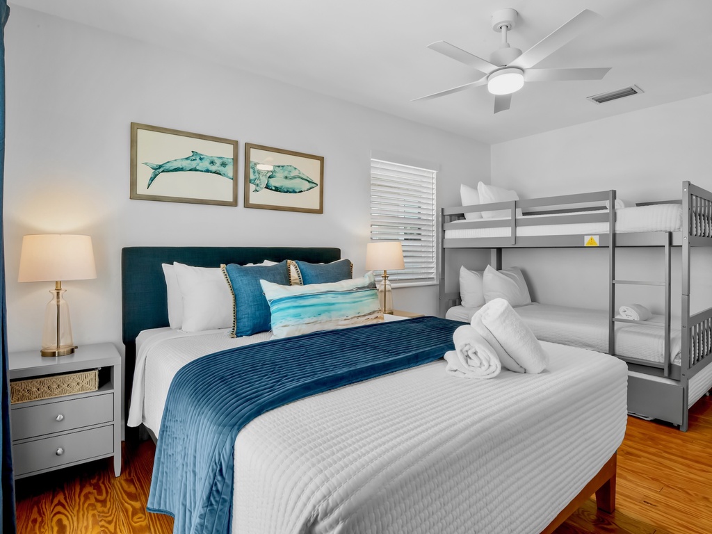 Third Bedroom, Queen bed and Twin over Twin bunk bed with Twin trundle