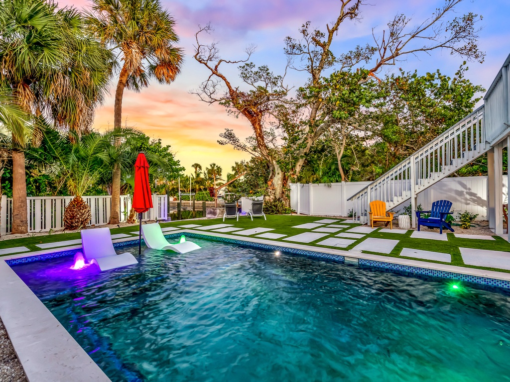 Pool Area at Sunset