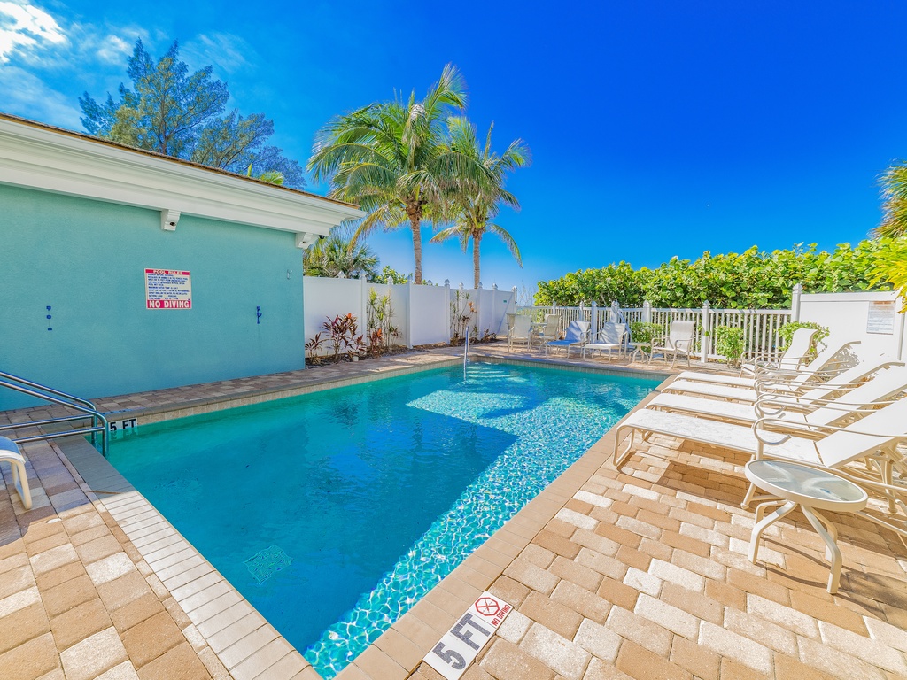 Heated Community Pool and Loungers