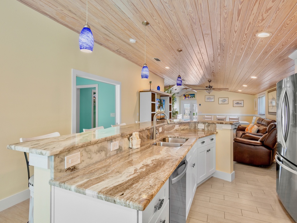 Bright kitchen with cooking essentials