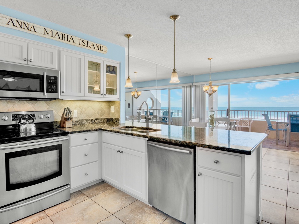 Kitchen view of beach