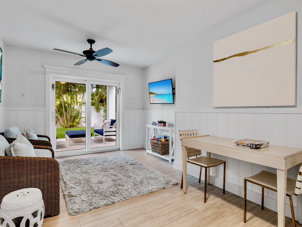 Additional living space with seating and patio access