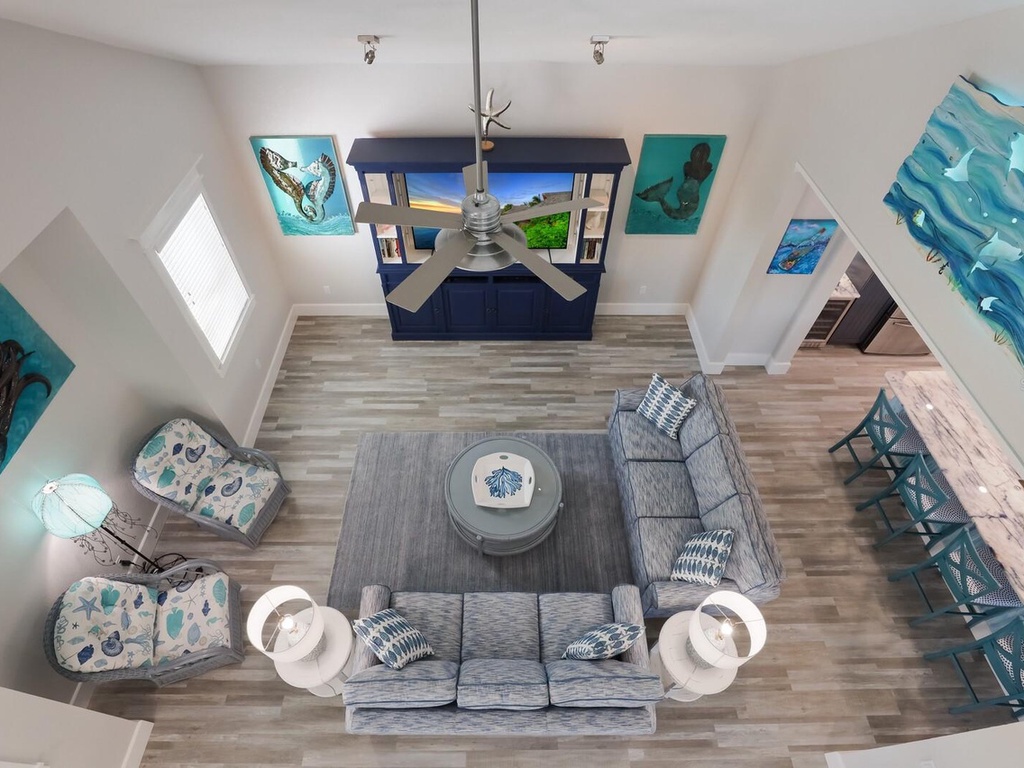 Living Room with Plush Seating and TV