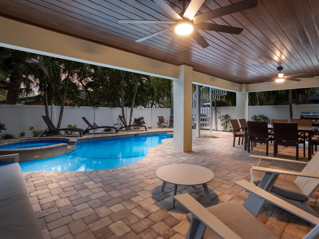 Outdoor plush seating with Tv