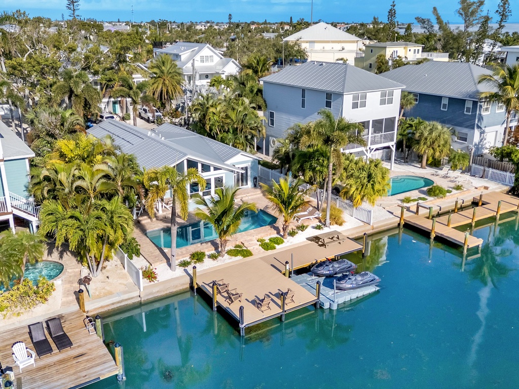 Waterfront home with private pool and boat dock