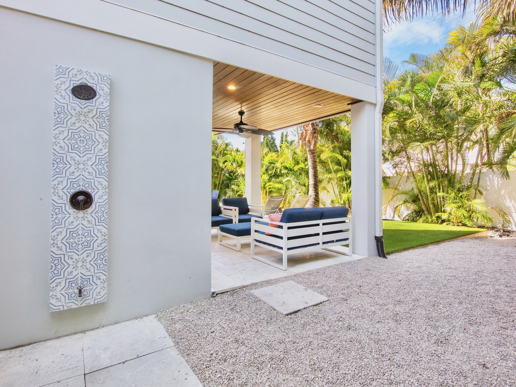 Outdoor shower and private patio