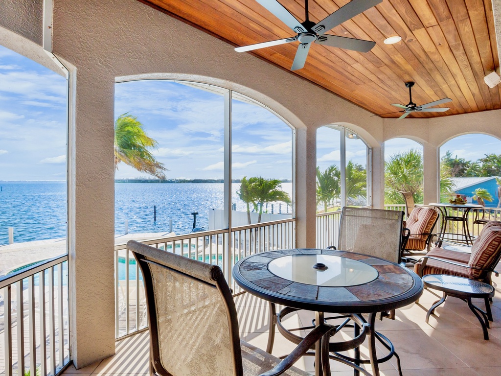 Outdoor dining setup on the balcony