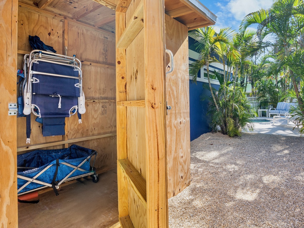 Exclusive Beach Amenities- beach chairs and wagon