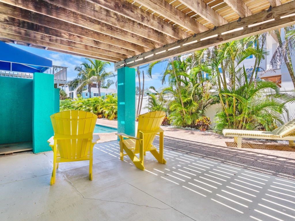 Poolside chairs for lounging
