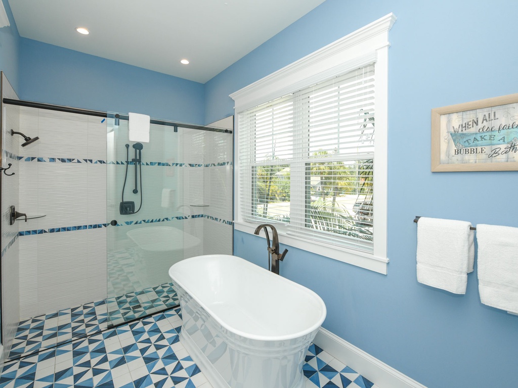 Primary Bathroom— Tub and Shower