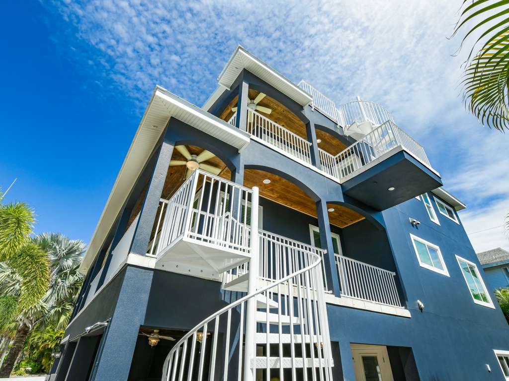 Exterior Wraparound Balconies and Rooftop Deck