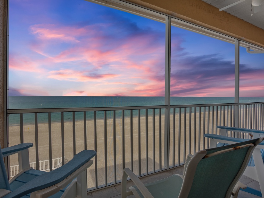 Private balcony with ocean views