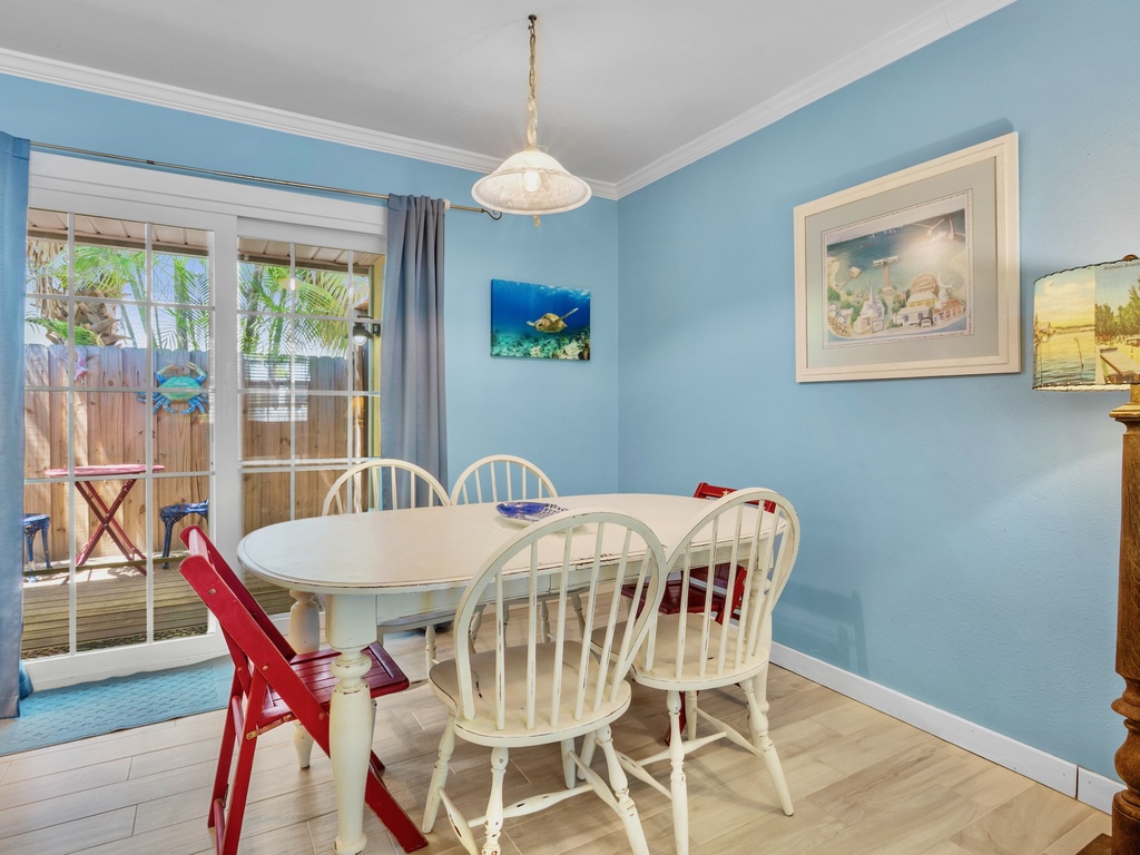 Dining table seating six guests