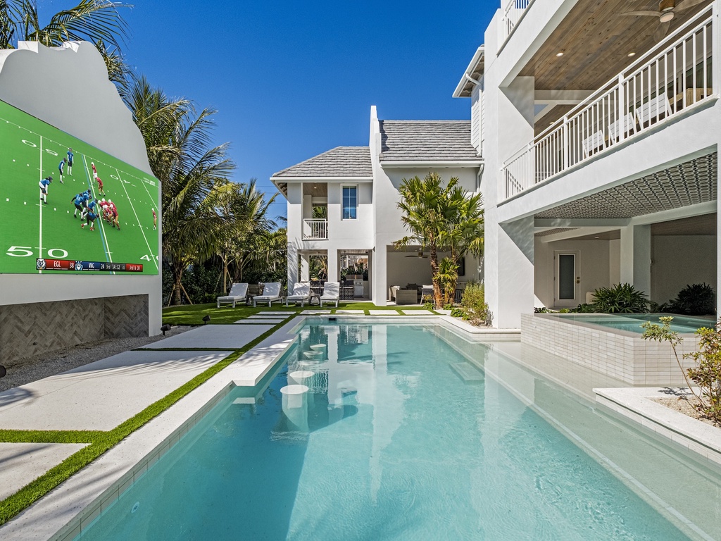 Private pool and multiple balconies