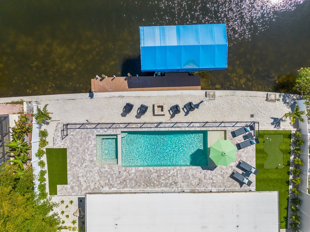 Private Pool With Sunbeds