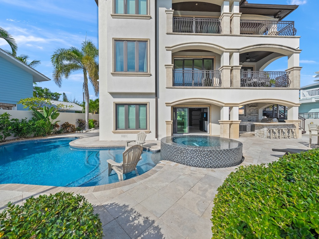Three-story beachside villa with private pool and hot tub