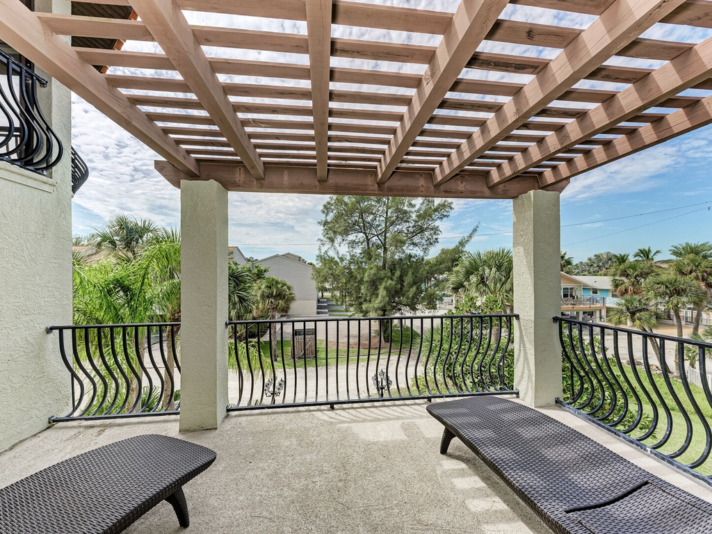 Balcony with Pergola and Loungers