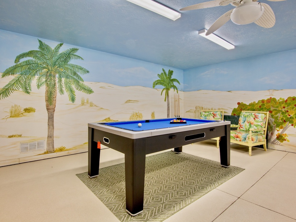 Game Room with Pool Table and TV Lounge