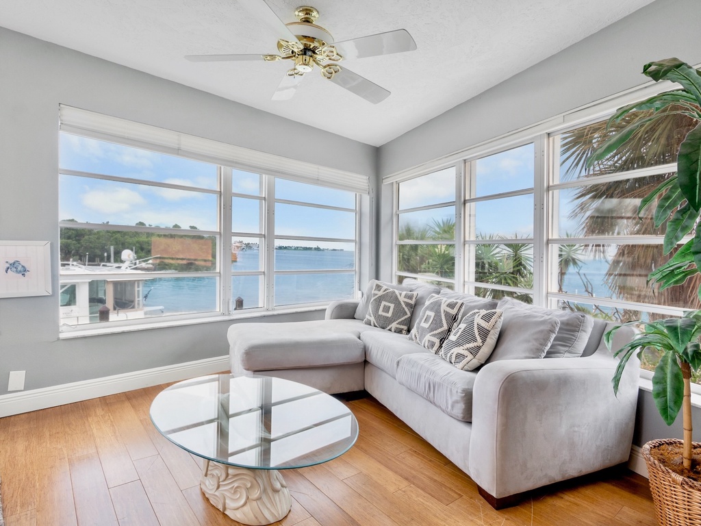 Lounge Area with Waterfront Views