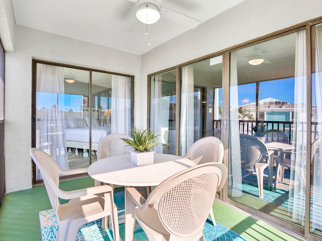 Outdoor dining set on private balcony