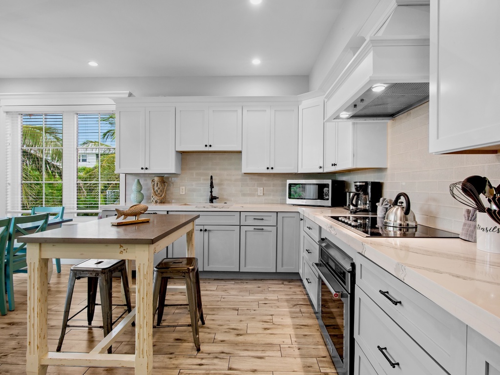 Bright kitchen with cooking essentials
