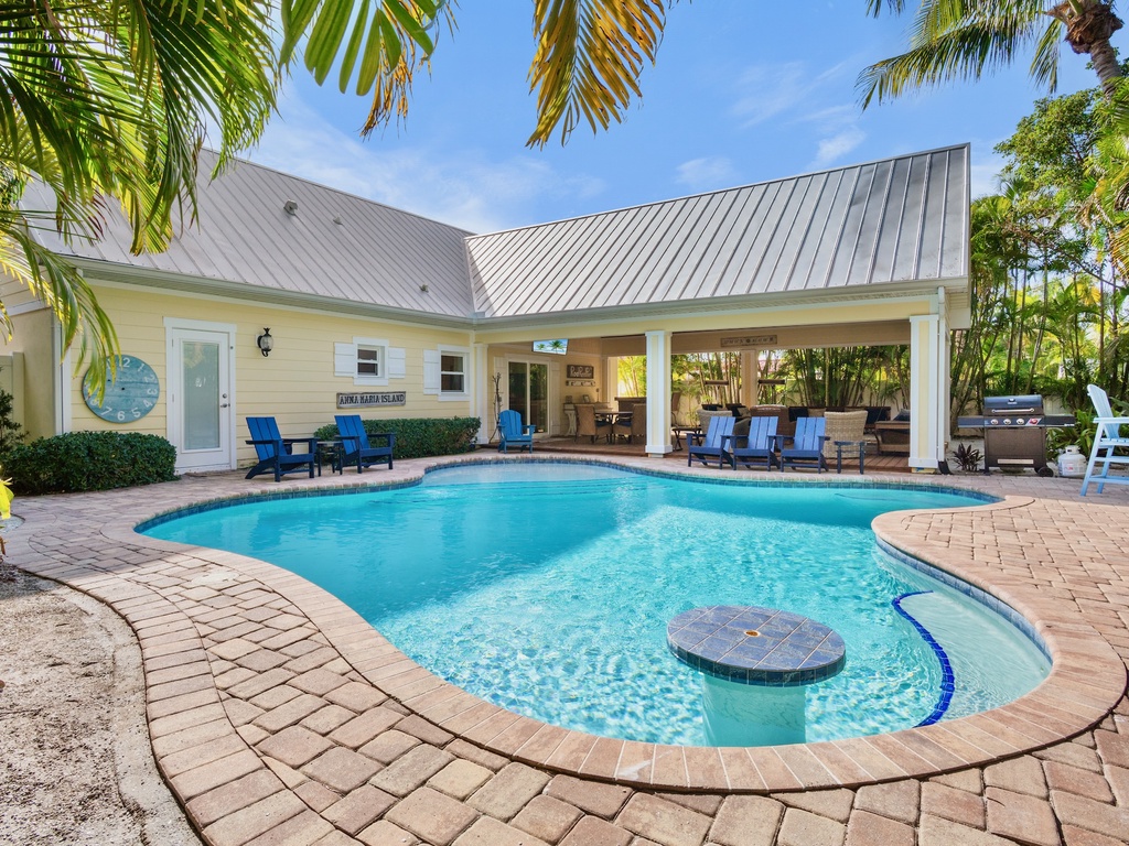 Private pool and comfortable loungers