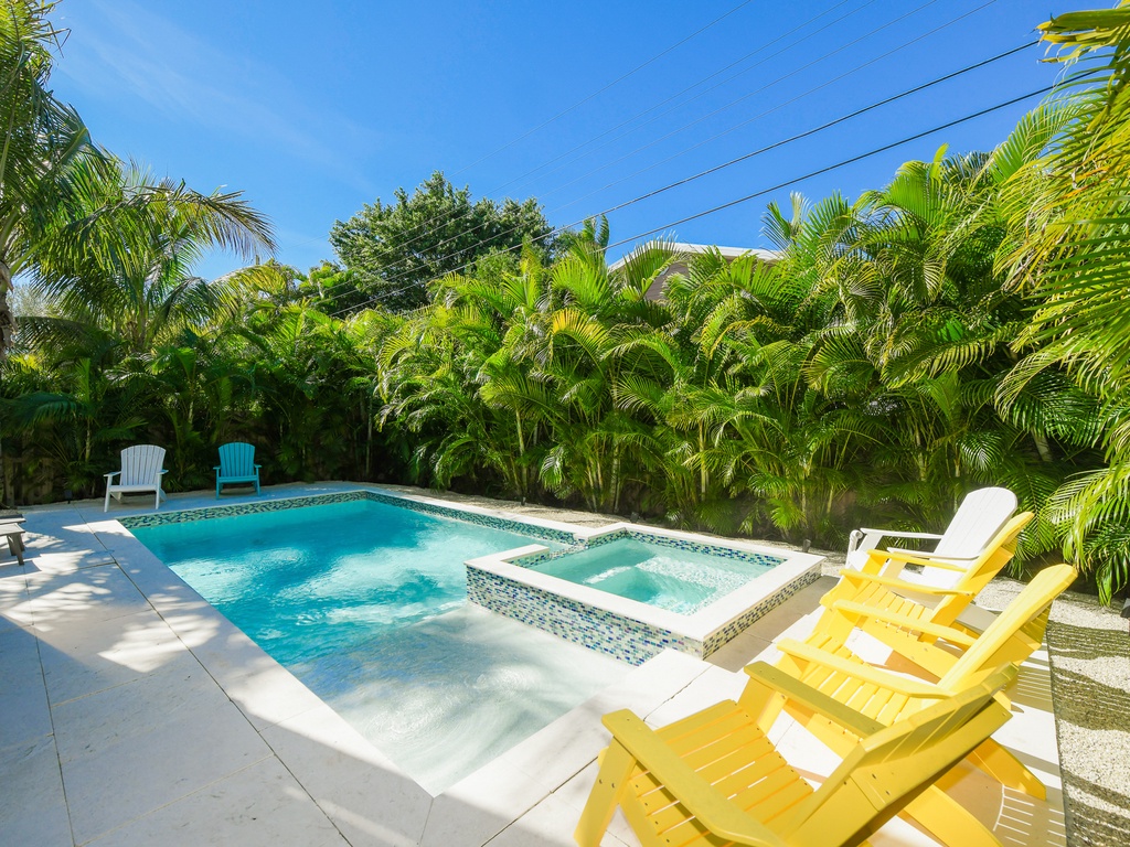 Pool with comfortable lounge chairs