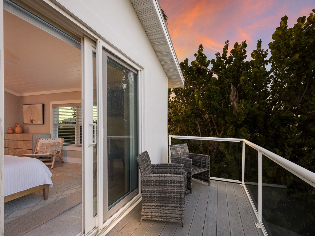 Balcony with cozy chairs