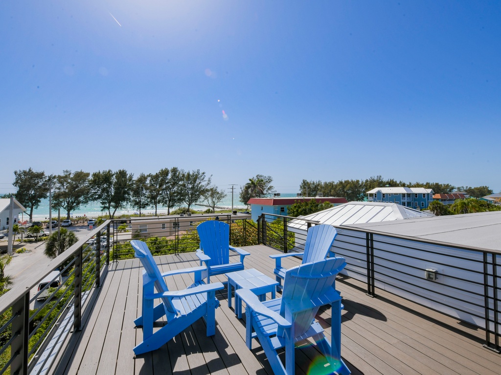 Rooftop deck with cozy chairs