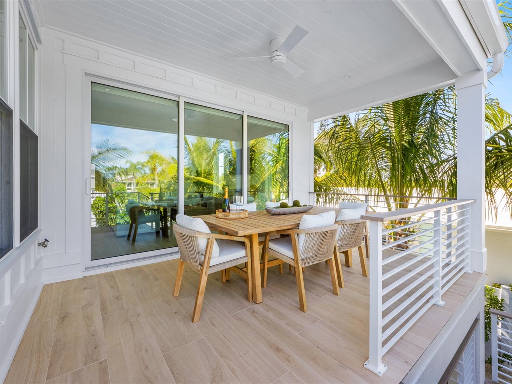 Outdoor Dining table seating six guests