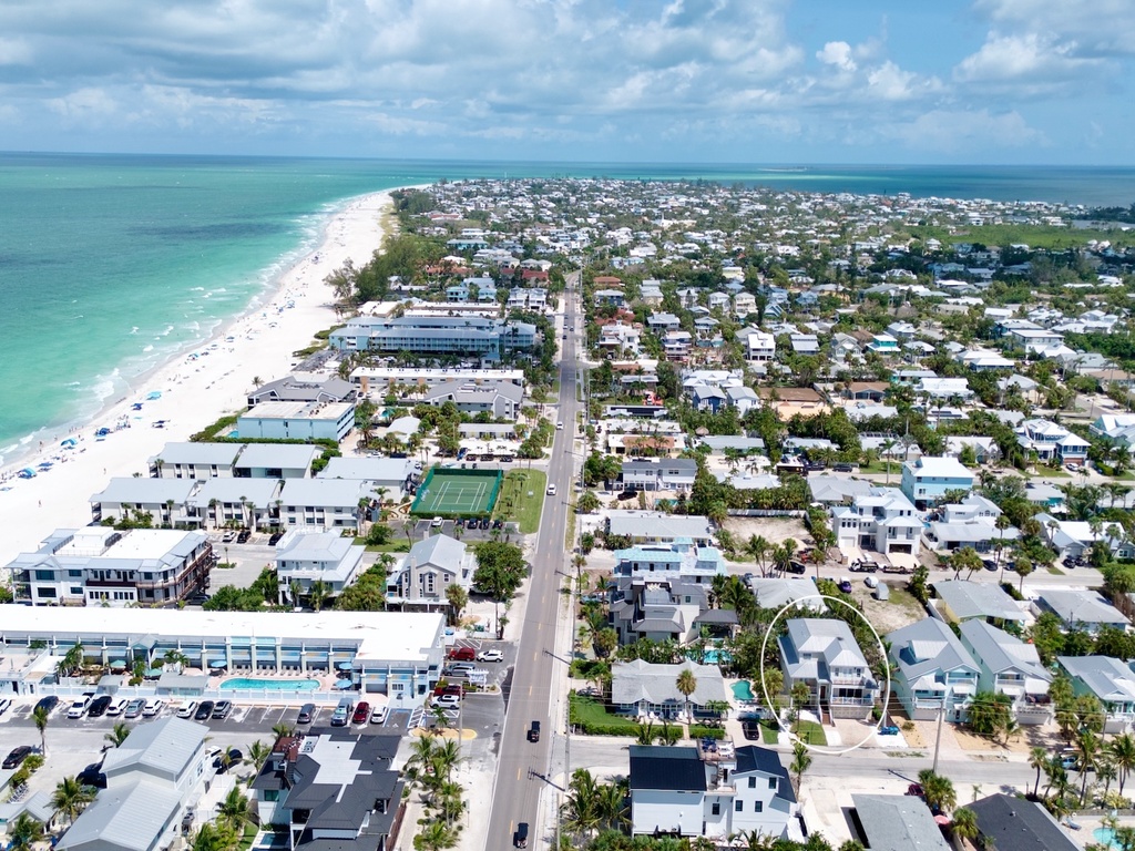 Drone shot of home near the coast