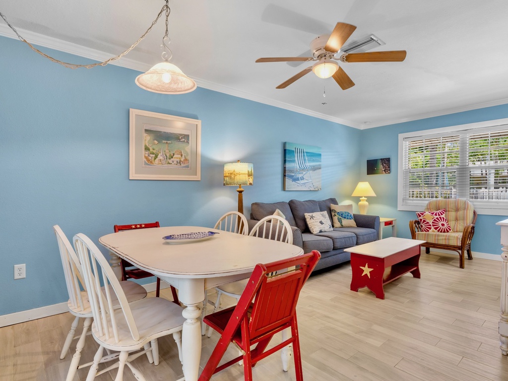 Dining table seating six guests