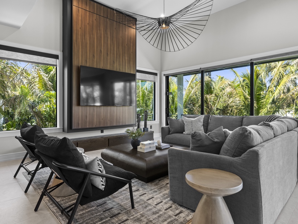 Living Area with Smart TV and Balcony