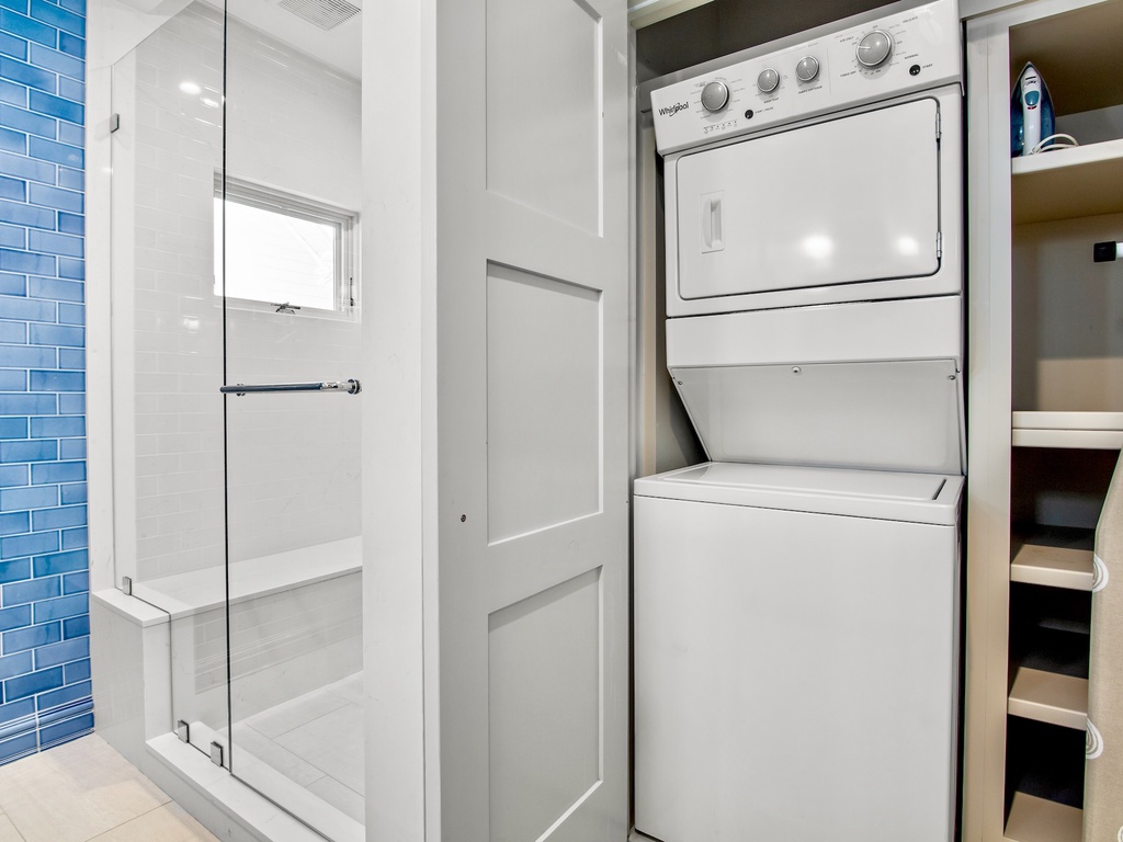 Primary Ensuite Bathroom, Walk-in Shower and laundry