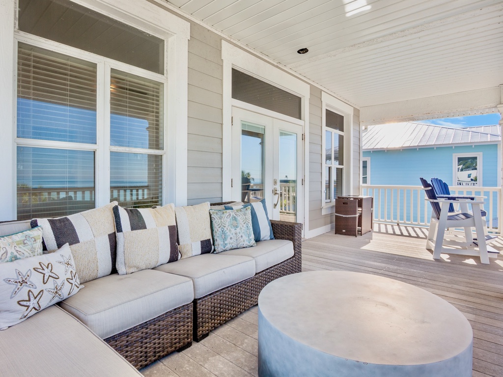 Primary Bedroom, Balcony access with plush seating