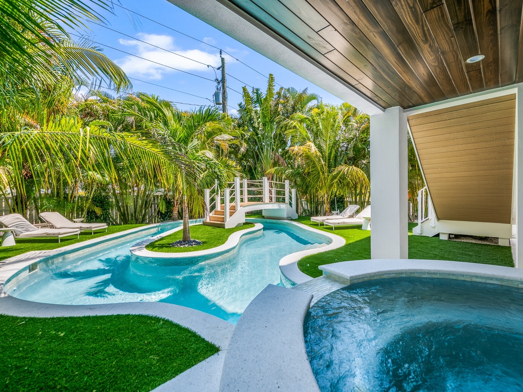Lazy River Style Pool and Spa
