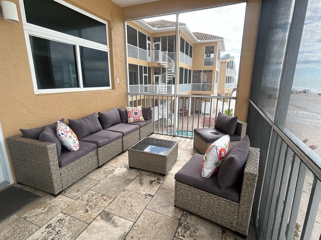 Private balcony with ocean views