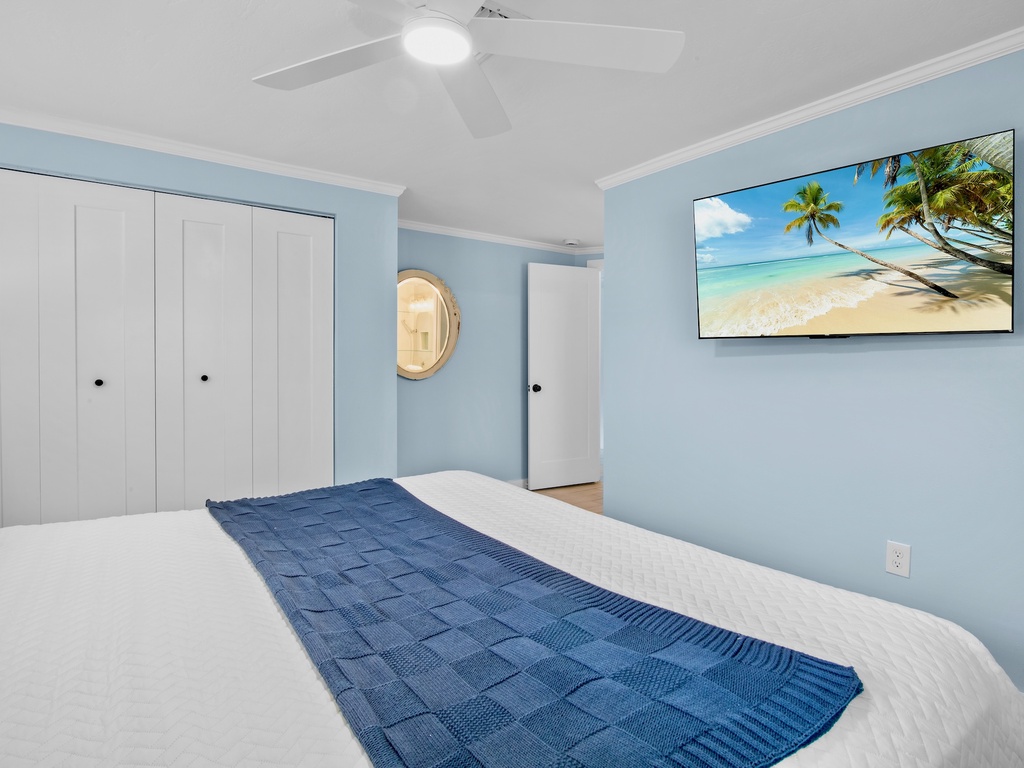 Primary Bedroom, King bed and TV