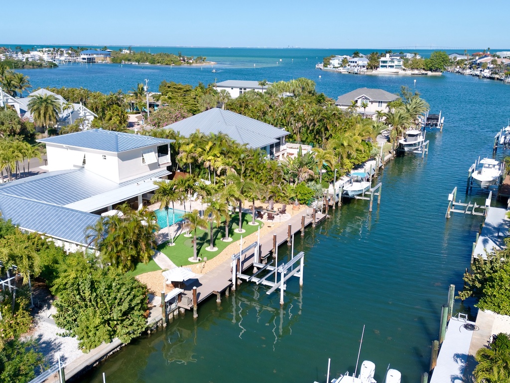 Waterfront home with private pool and boat dock