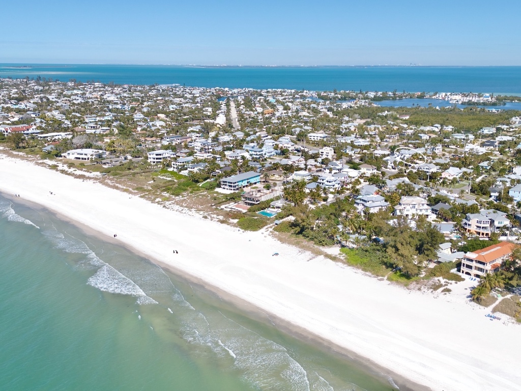 Aerial view of pristine beach