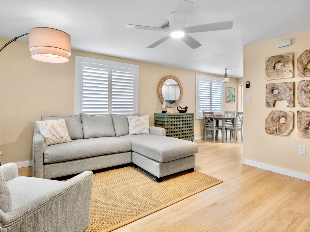 Living Room with Comfortable Seating and TV
